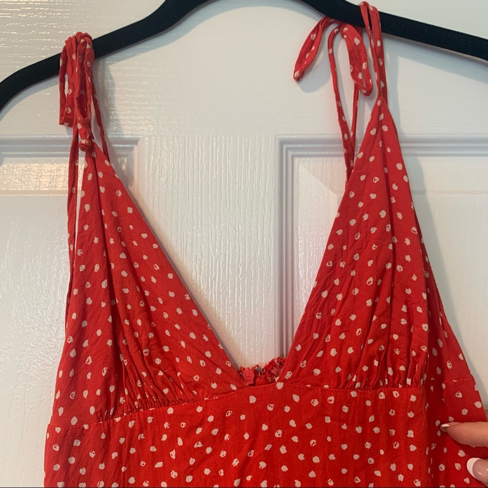 Cotton Candy LA Red Polka Dot Maxi Dress